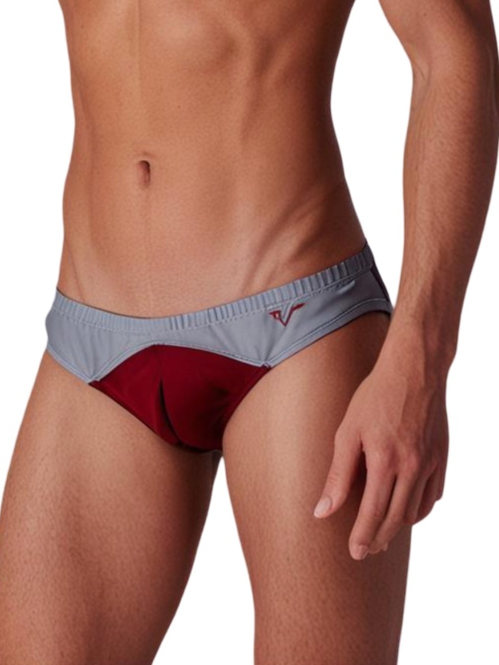 Verge Sport Swimsuit trunks brief mid rise Vintage 70s Colour block Made in USA